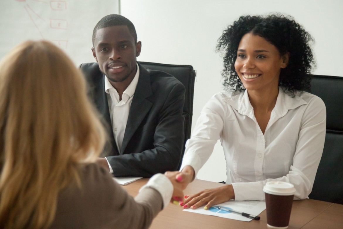 Office workers during recruitment process